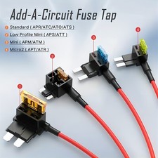 12-Piece 12V Car Add-a-Circuit Fuse Tap Set - Standard Mini Micro2 and Low Profi