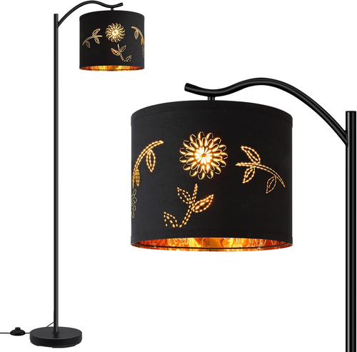 Flower Shade Floor Lamp for Living Room,8W LED Arched,Tall Modern Standing Lamp,