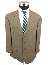 Perry Ellis Portfolio Blazer Mens 44R Brown Sports Coat Jacket 3 Buttons USA