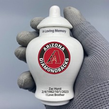 Ceramic Baseball Urn   Arizona Diamondbacks Theme, Custom Text