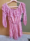 Womens Express Paisley Off The Shoulder Ruffled Romper - Lined - X-Small - NWT  — photo 9