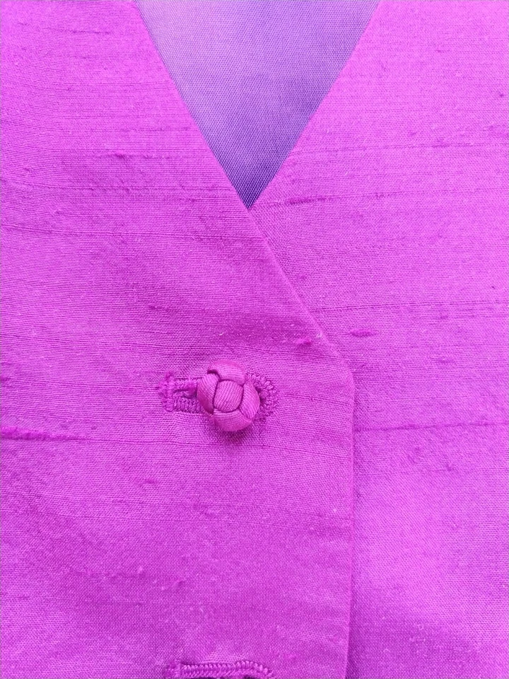 Chaleco estilo túnica Dana Buchman seda nuevo con etiquetas fucsia talla M Foto 4 de 4