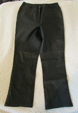 Ladies "MetroStyle" Sz 10P W28/L28 Black,Straight Leg, Leather Pants