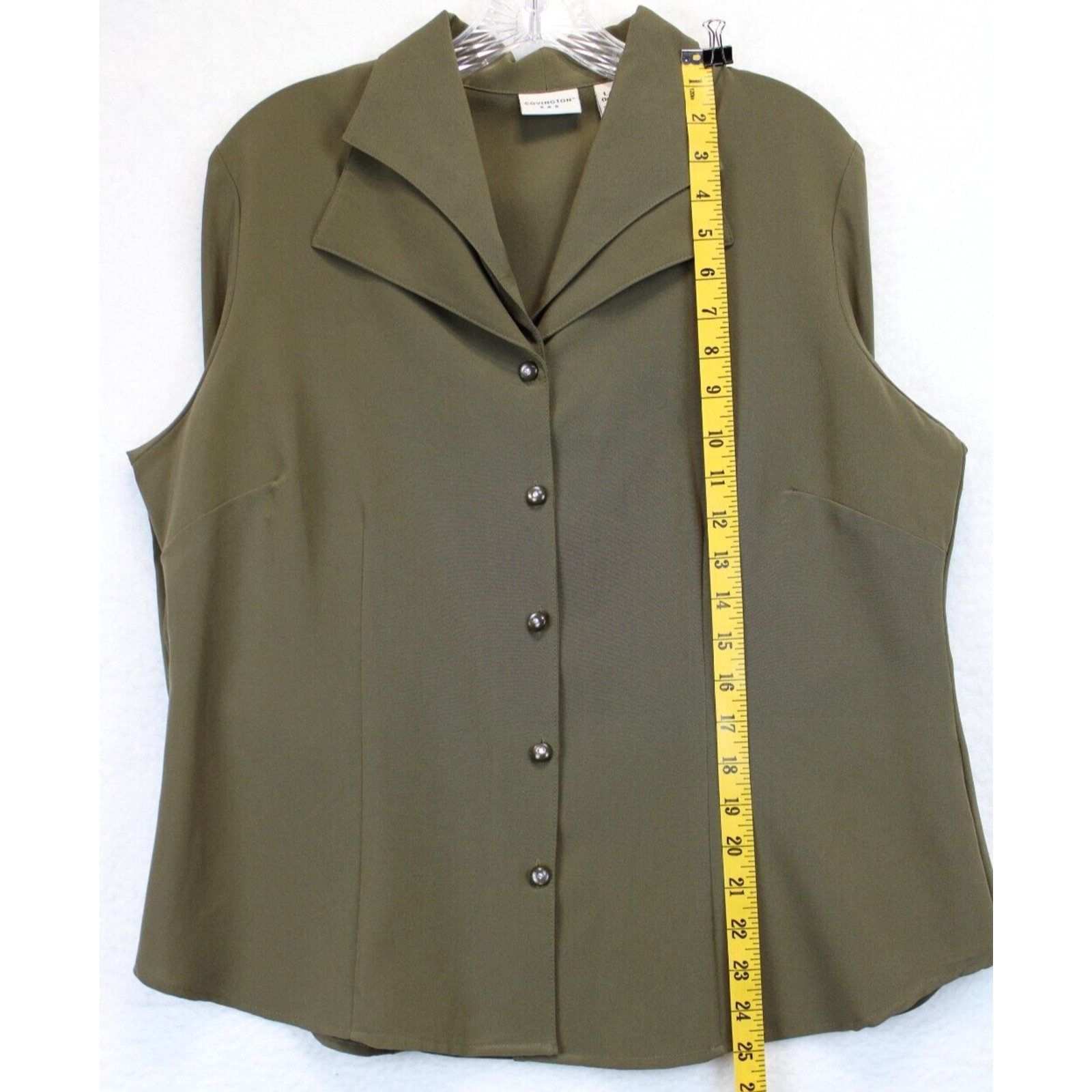 Covington Button Up Rhinestone Blouse Double Coll… - image 5