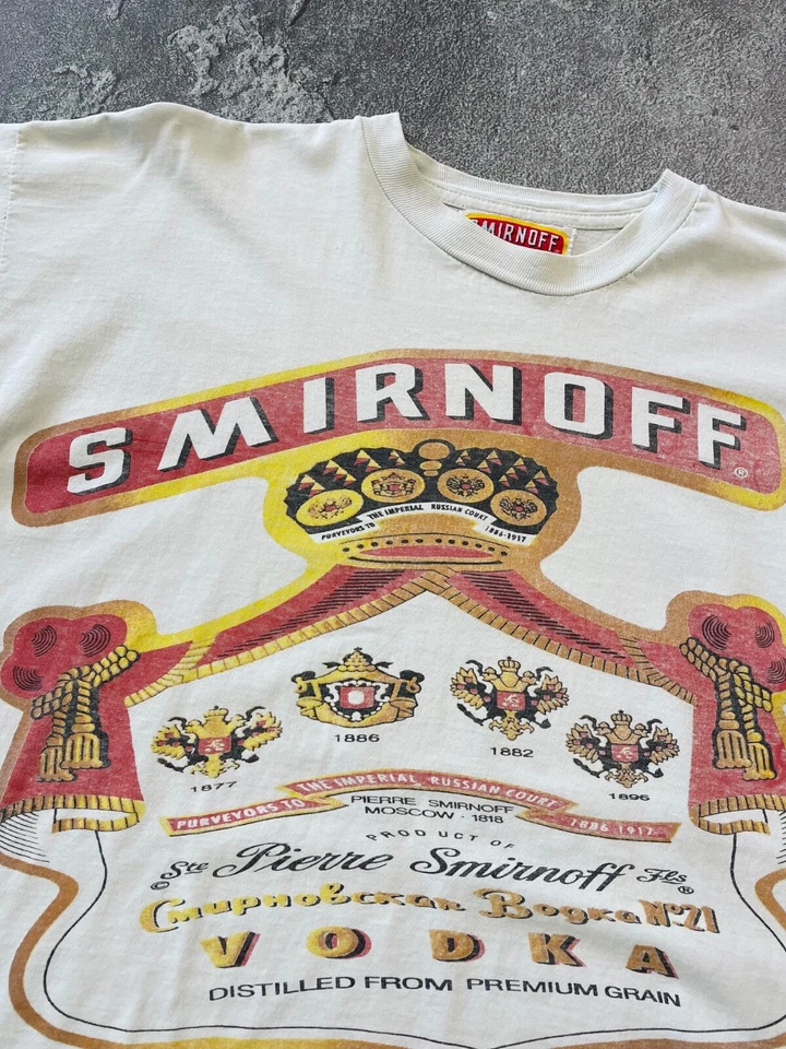 Camisa Estampada Vintage Años 90 Smirnoff Vodka Promo Talla L Foto 3 de 4