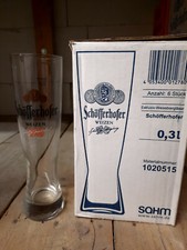 Sch&ouml;fferhofer 6x Weizenbierglas 0,3 l Gastro Wei&szlig;bier Logo orange Karten