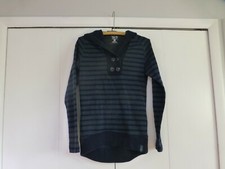 Mountain Hardwear Women's S Blue Striped Sevina Hooded Sweater Wool Blend