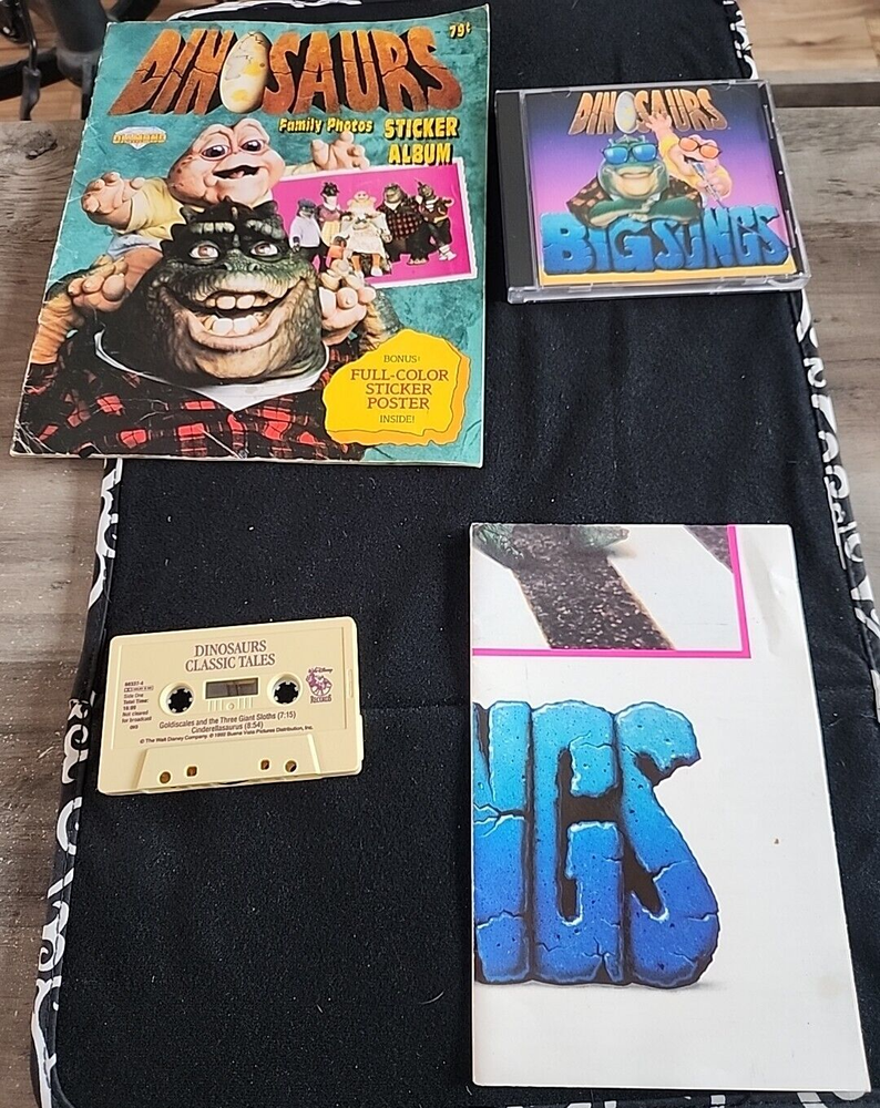 Disneys The  Dinosaurs Big Songs Cd & Poster-Sticker Book and Cassette