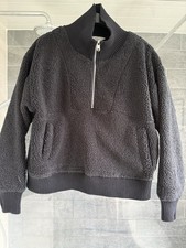 M&S Black 3/4 Zip Fleece Sweatshirt/top . Size M . Worn Once
