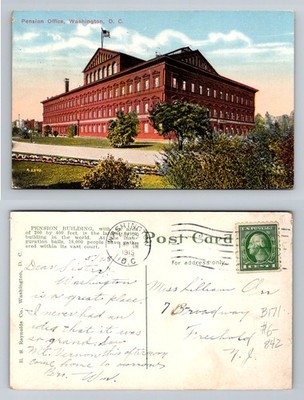 Washington, DC-District of Columbia, Pension Office Vintage c1915 Postcard