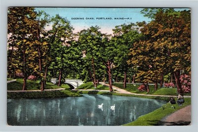 Portland ME, Deering Oaks, Maine c1939 Postcard