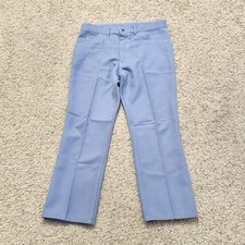 Vintage Sears 70s Powder Light Blue Flared Pants Size 36  Waist
