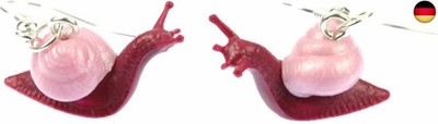 Miniblings Schnecke Ohrringe Schnecken Weinbergschnecke Salat pink - Handmade