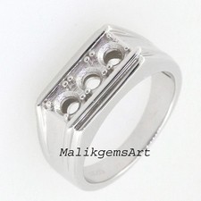 Mount Ring 925 Sterling Silver 4X4 MM Ring Prong Setting Semi Mount Men Ring 8