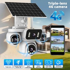 4G LTE Solar Überwachungskamera Aussen Akku SIM 3 Linsen PTZ Outdoor Kamera IP66