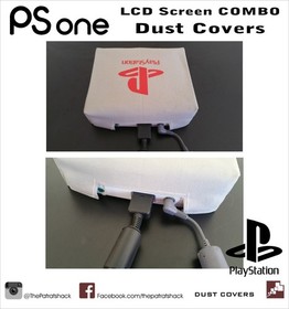 Playstation 1 slim (PSOne) with LCD combo attached duck cloth dust cover