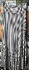 Anthropologie Maeve Ardennes Beige Black Striped Maxi Skirt Medium