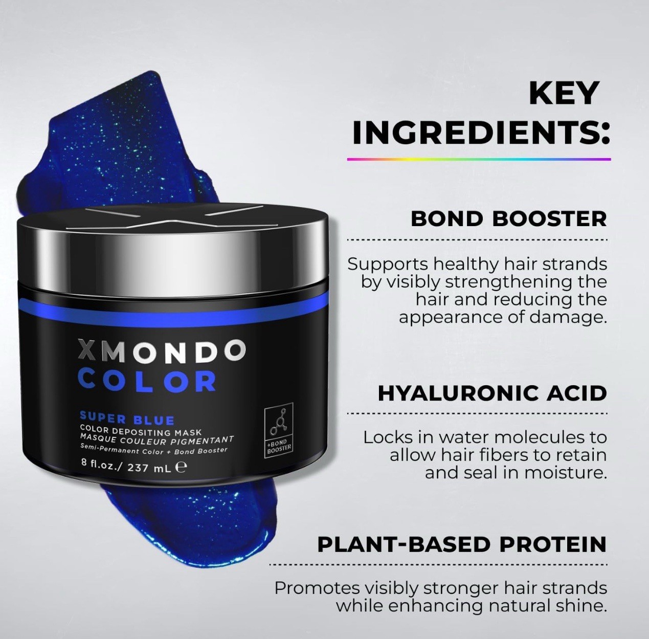XMONDO Color Super Blue Hair Dye Healing 8 fl oz Vegan Semi-Permanent