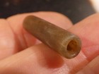 PRE-COLUMBIAN TAIRONA BROWN GREY AGATE TUBE  BEAD 27.7-6.7 MM SMOOTH PATINA — photo 6