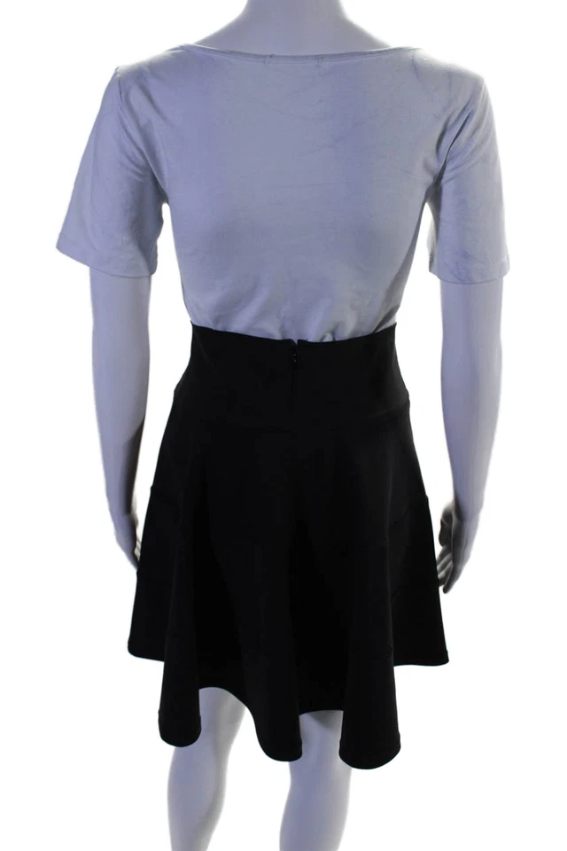 Женская мини-юбка Robert Rodriguez с застежкой-крючком без подкладки расклешенная черная размер 6 - Изображение 3 из 4