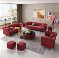 Chesterfield Set 8Tlg Set Couch Polster Garnitur Beistelltisch Couchtisch Sofa