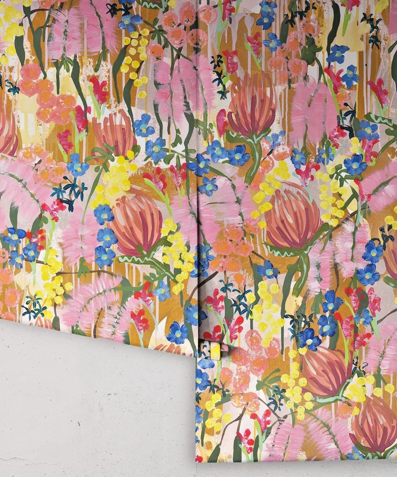 Papel Pintado Milton & King ACACIA 24 X 32.4 Nuevo Rollo Costo $195 Floral Multicolor Foto 2 de 4