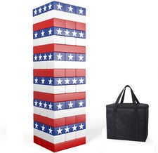 Nattork Giant Tumbling Tower Stack from L-Stack to 4 FT, National Flag