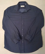Mens Robert Graham long sleeve dress shirt 42/16.5 cotton/spandex blue diamond