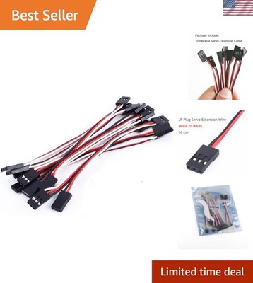 Lightweight 100mm JR Plug Servo Extension Lead Cables, Perfect for RC Hobbyists