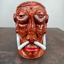 VTG Mr Bali Hai Head Ceramic Tiki Mug w/ Lid Bali Hai San Diego Restaurant Bar