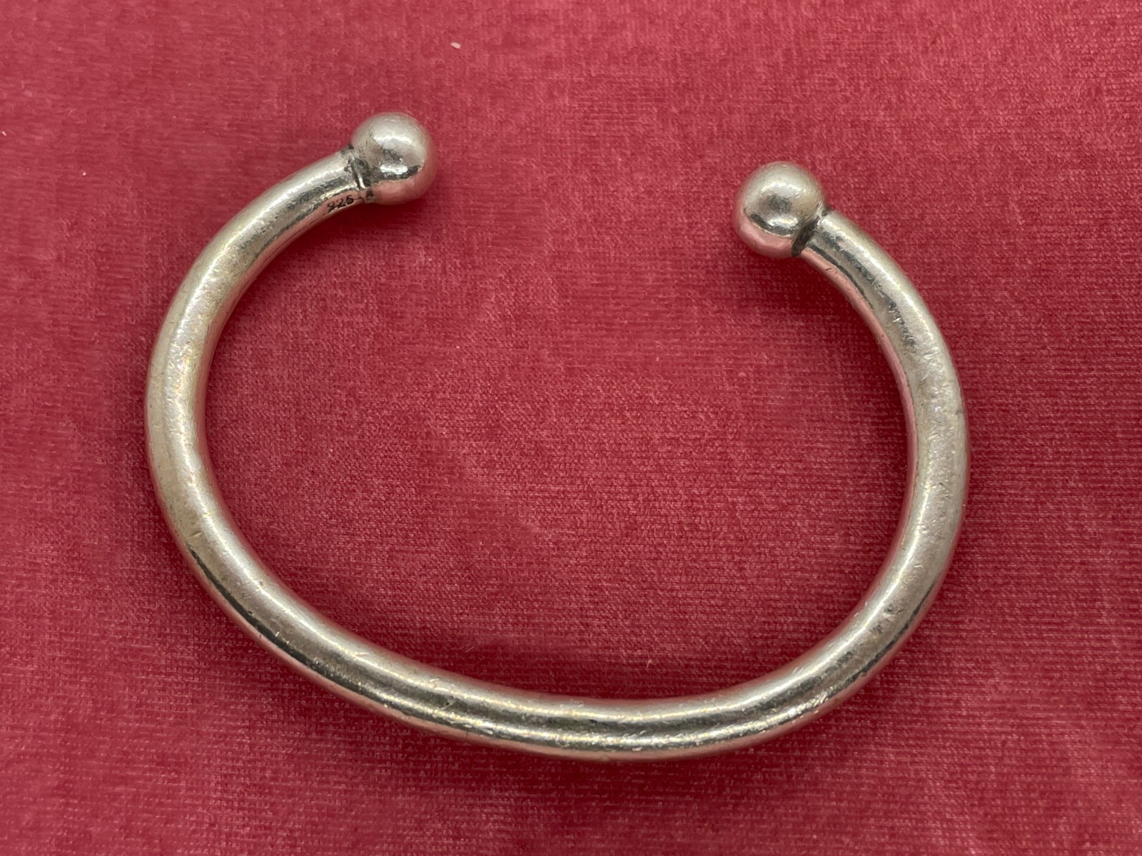 SOLID STERLING SILVER BANGLE BRACELET 30.2G VINTA… - image 5