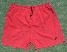 VTG 90  s Nike Spellout Swoosh White Tag Double Sided Red Shorts Men  s SZ Medium