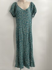 Madewell Women's Cap-Sleeve V Neck Eloise Ditsy Floral Midi Dress Size 4