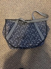 Thirty-One Black & White Chevron Zip Tote Bag...