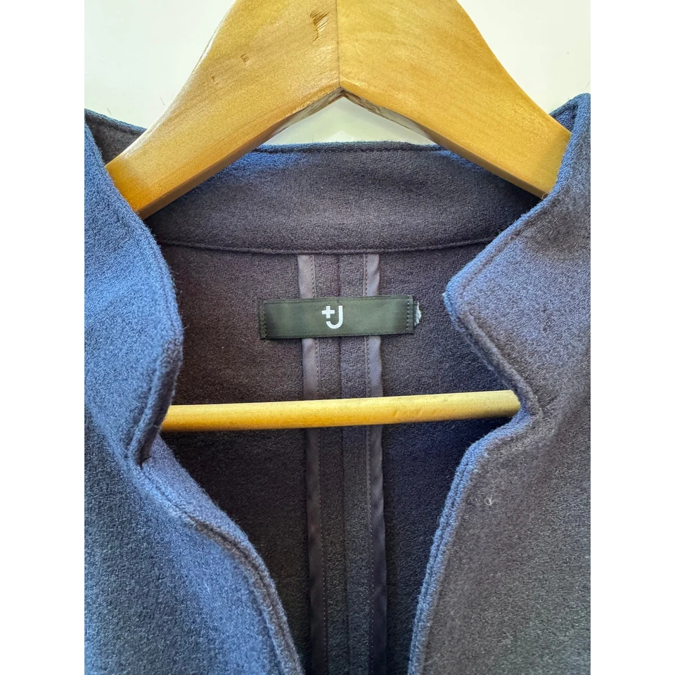 JILL SANDER +J x UNIQLO - Abrigo de vestir minimalista - Cuello alto VSlit - Azul marino LG Foto 3 de 3