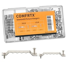 60 Pack Sawtooth Picture Hangers Small  Heavy Duty Kit Silver 60Pack
