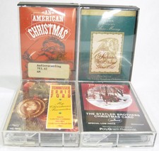 Vintage Holiday Christmas Music Cassette Tape Lot of 4 with Cases