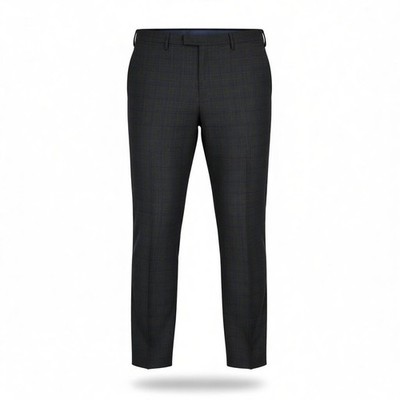 PT Torino Skinny Fit Herren 52 W36 Kariert Wolle Vlies Blend Zip Fly Casual Hose