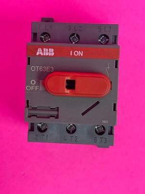ABB OT63E3 3 Pole 80A 600V Non-Fused Disconnect Switch, DIN Rail Mount