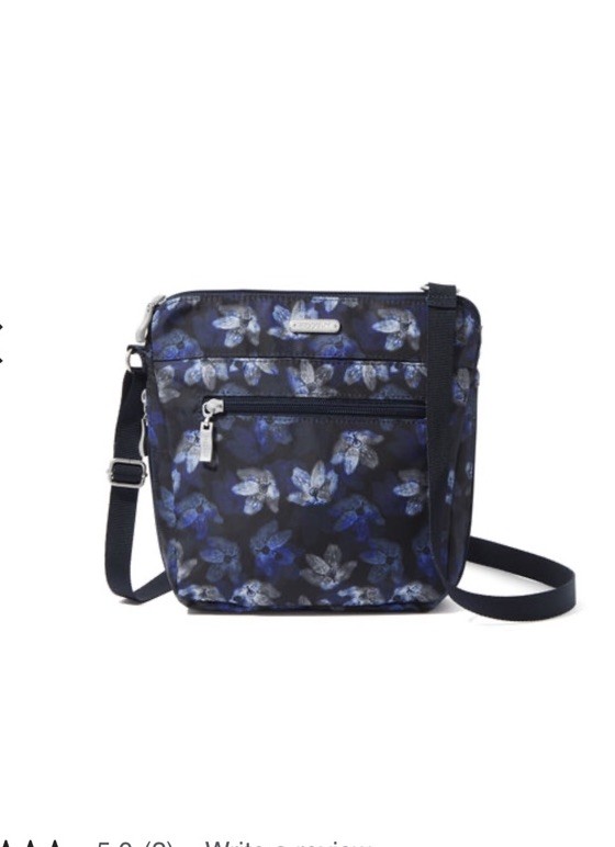 Baggallini Expandable Packet Crossbody Bag In Blue Floral/ F