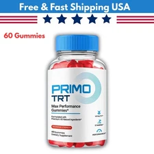 Primo TRT Men's Gummies Advanced Pro Formula Chewable Supplement 60 Gummies