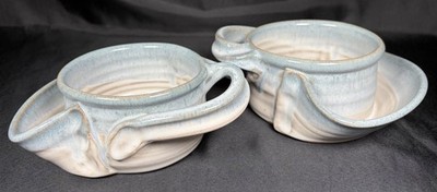 Erik Hertz Handmade Pottery Soup/Cracker Bowl Drip Glaze Stoneware