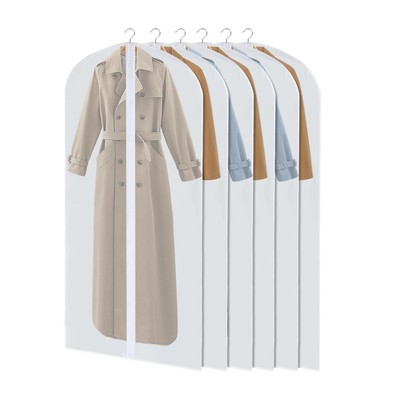 6 Packs Dress Bags, 60 Inches Garments Bags for Storage, Suit Cover Protectin...