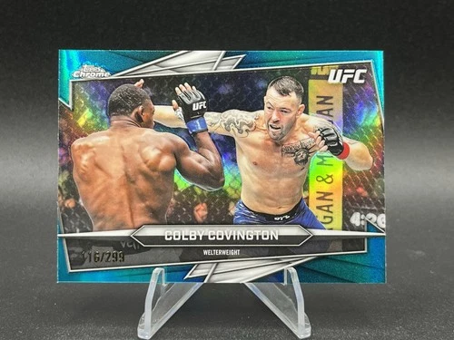 2026 Topps Chrome UFC Colby Covington Aqua Refractor /199 Rare Card #91 🔥