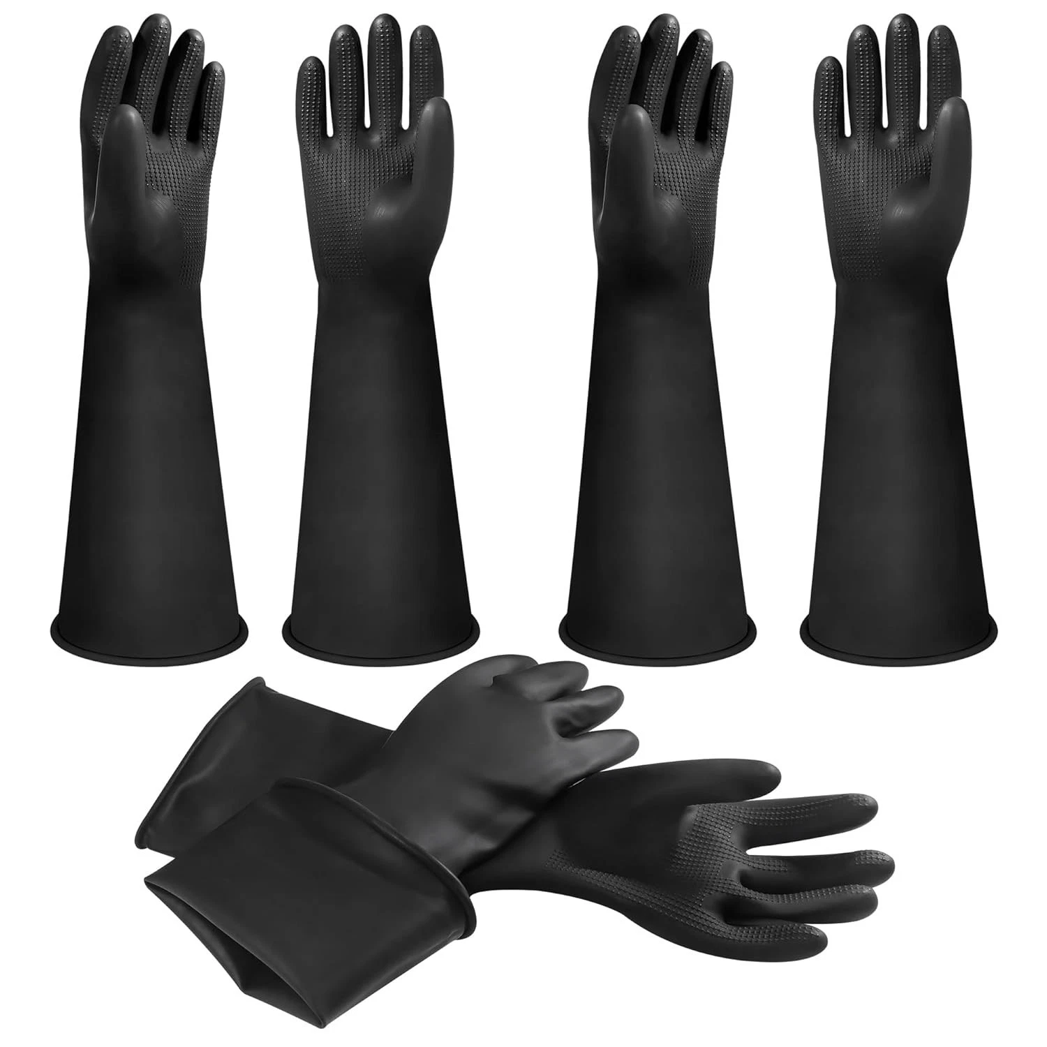3 Pairs Waterproof Heavy Duty Rubber Long Gloves Drain PPE Safety Gloves 18"
Opens in a new window o