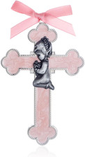 Pink Baby Wall Cross Baptism Gifts for Girls Praying Boy Cross Wall Hanging Deco