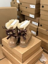 UGG Classic Double Ribbon Bailey Bow II Womens Boots Sheepskin US4-US9Waterproof