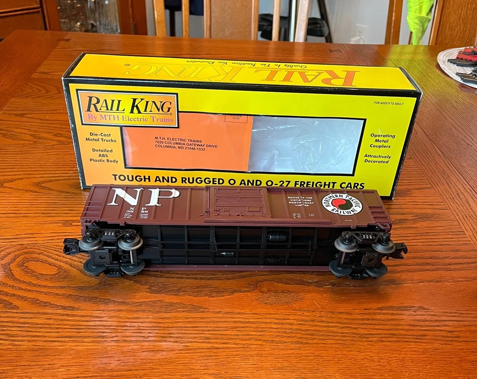 MTH Rail King Northern Pacific 30-74391 50' vagón de caja moderno vagón calibre O No. 3886 Foto 2 de 4