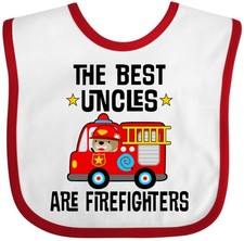 Inktastic Best Uncles Are Firefighters Baby Bib Uncle Firefighter Clothes Boy