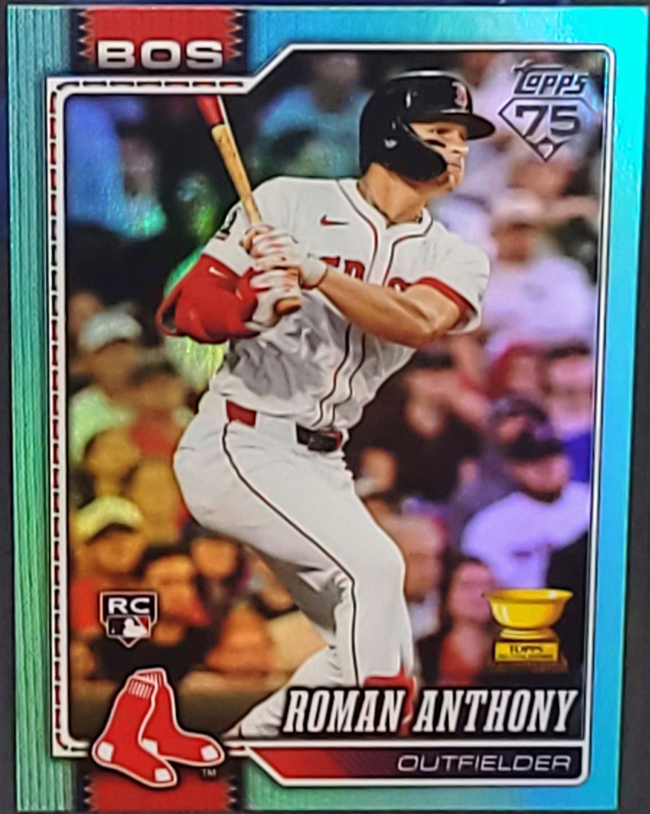 2026 Topps Series 1 Roman Anthony #189 Aqua Rainbow Foil SP (RC)